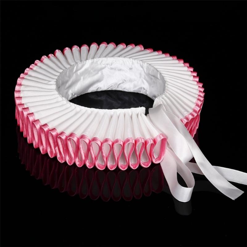 Vintage Renaissances Elizabethan Ruff Collar Victorian Edwardian Costume Neck Ruffle for Halloween Masquerades Cosplay