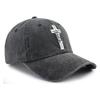 Distressed Washed Cross Faith Baseball Cap, Soft Crown Adjustable Sun Hat for Men and Women