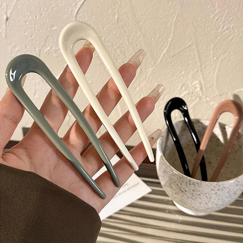 New U-Shaped Hair Fork New Hair Accessory Resin Hair Sticks Creative Design Hair Styling Tools Women Gifts