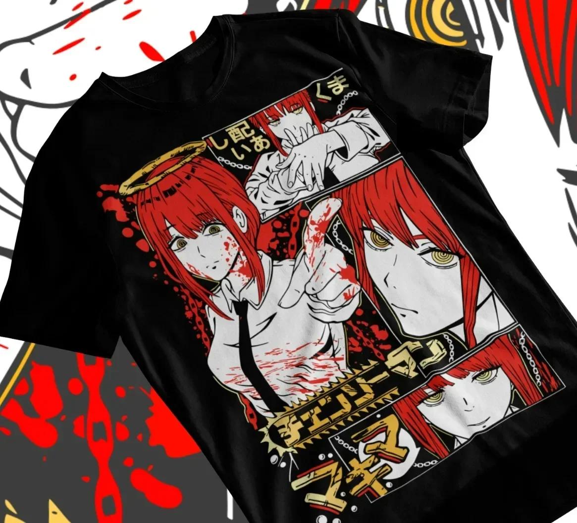

Japanese Anime Sawtooth T-shirt Women s Chainsaw T-shirt Maki Tama Comic Punk Harajuku Clothes Aesthetic Clothes Y2k Top Goth S