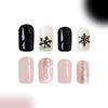 Christmas Press On Nails Black and White Snowflake Nail Accessories Suitable for Christmas and Winter Celebrations
