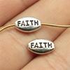 40pcs Antique Silver Color Oval Double Sided Sister Friend Hope Faith Peace Love Joy Small Hole Spacers Beads For Jewelry Making