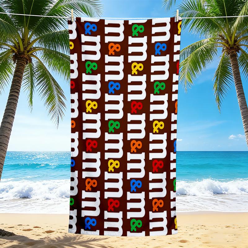 1Pc Colorful Pixel Beach Towel, Quick Dry, Multi-Use for Beach Pool Gym Yoga Home Travel, Christmas, Halloween, Xmas Gift M928887