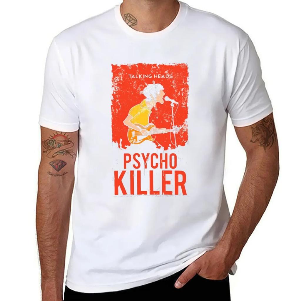 TALKING HEADSPSYCHO KILLER T-Shirt Short sleeve tee T-shirts man sublime valentines clothes big and tall t shirts for men