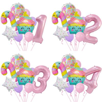 Cute Ice Cream Candy Series Balloon Set Children'S Birthday Party Birthday Photo Props Crutches Aluminum Mold