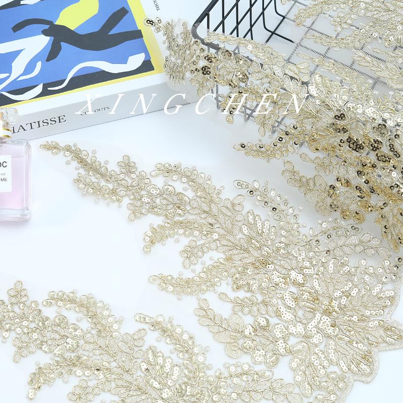 Lolita Gold Thread Lace Accessories Computer Embroidery Gold Bone Rope Lace Accessories Lace, Car Bone Sequins Beads