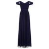 Little Mistress Marineblaues Maxikleid mit Juwelen-Taille für Damen/Damen
