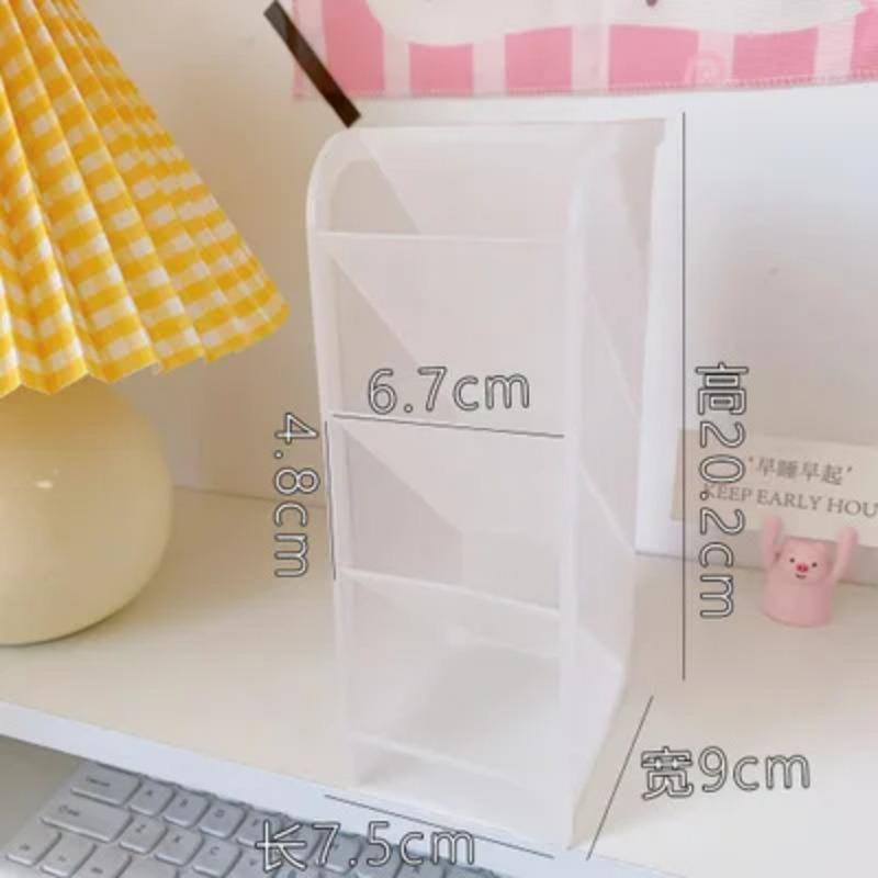 Nový stolní organizér Držák na tužky štětec na make-up Úložný box 4 mřížka Uskladňovací organizér se šikmým vkládáním Školní potřeby