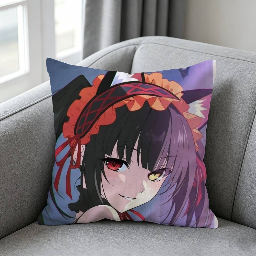Date A Live Tokisaki Kurumii Pillow Cover Soft Microfiber Pillowcase Home Sofa Decor Surprise Decorative Printed