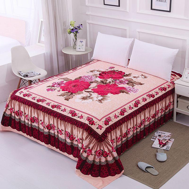 New Single Piece Full Surround Brushed Thickened Bed Skirt All Season Universal Bed Sheet 2-meter Bed