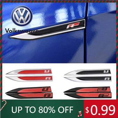 2026 Hot For VOLKSWAGEN VW 2pcs Metal 3D R Line Logo Rline Car Fender Side Wing Emblem Badge Sticker For VW Golf 6 5 7 8 MK7 MK6