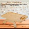 Sofa Arm Tray Table Foldable Armrest Tray Anti-Slip Sofa Table with 360 Degrees Swivel Phone Holder for Snacks Drinks Remote Space Saving Couch Cup