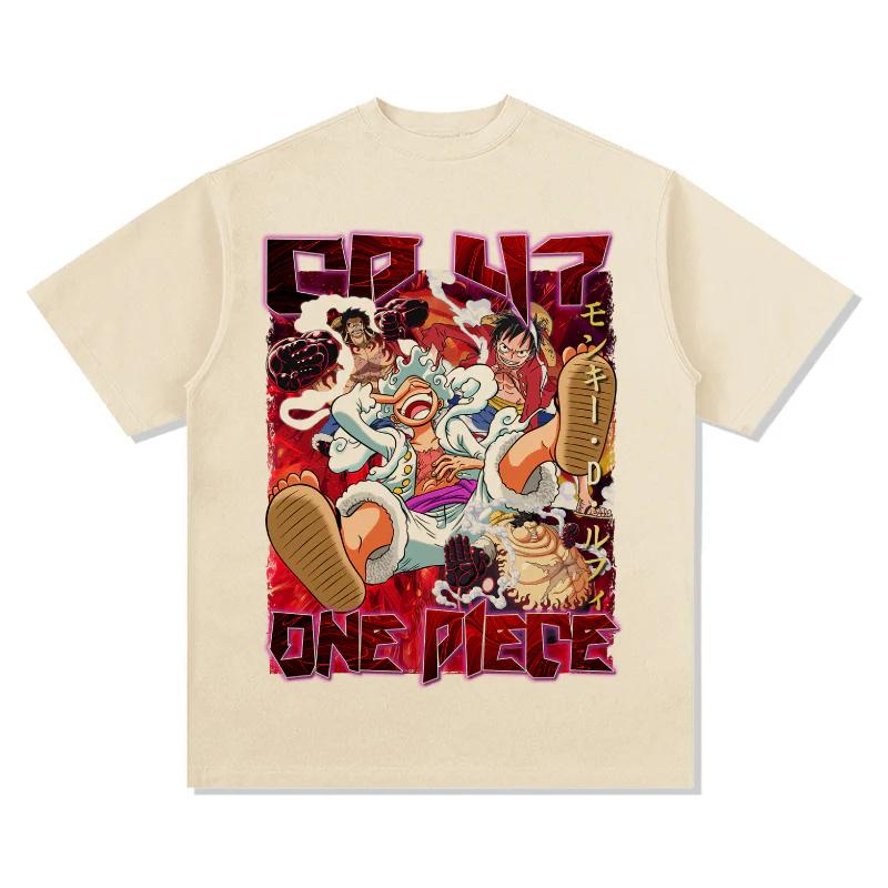 One Piece Japanese Anime Cotton Tshirt Summer Men and Women Anime Enthusiasts Retro Comfortable Ventilate Streetwear Tshirt