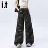 Izzue IT Women's Camouflage High-Waist Cargo Jeans