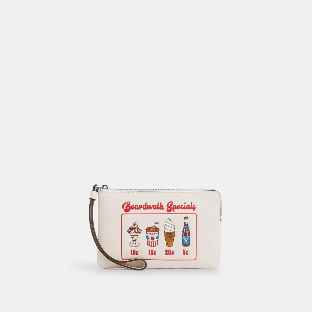 

Угловой браслет Coach на молнии с рисунком серебряного мела Boardwalk