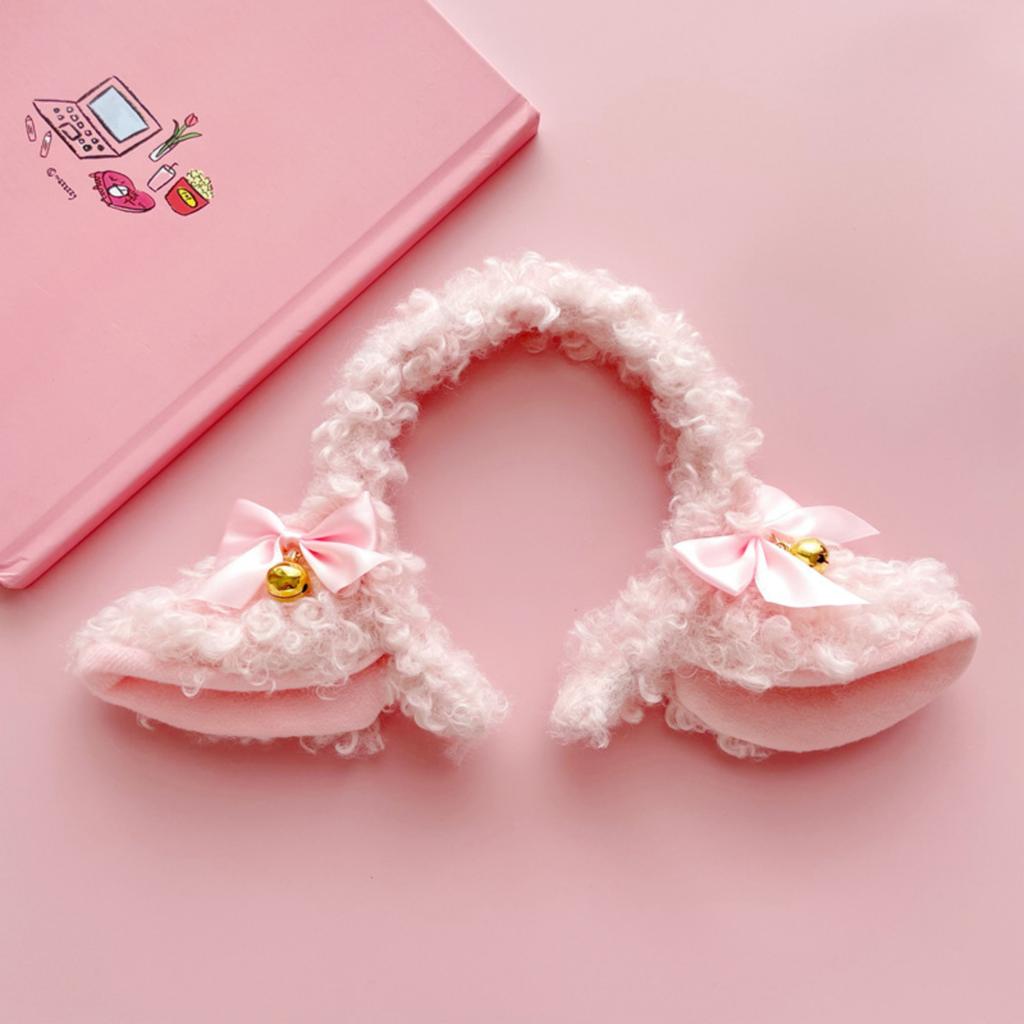 Adorable Lamb Hairband With Plush Bow And Bell Sweet Sheep Ears Headband Funny Sheep Hair Clip Hair Accessory