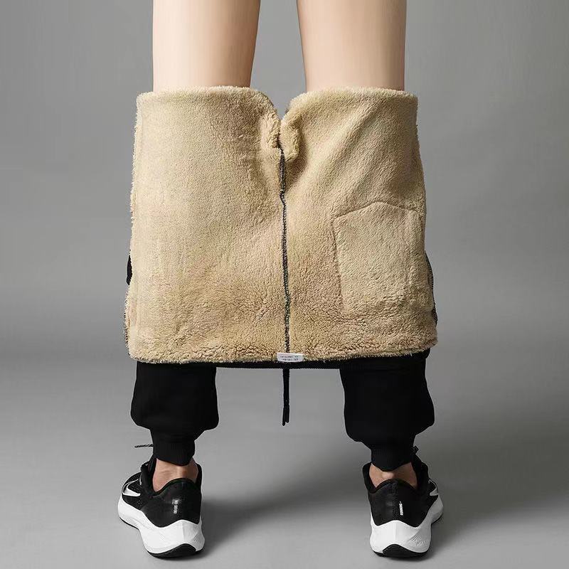 Choose A Larger Size Men Fitness Sportswear Tracksuit Bottoms Sweatpants Trousers Winter Lambs Wool Warm Casual Pants