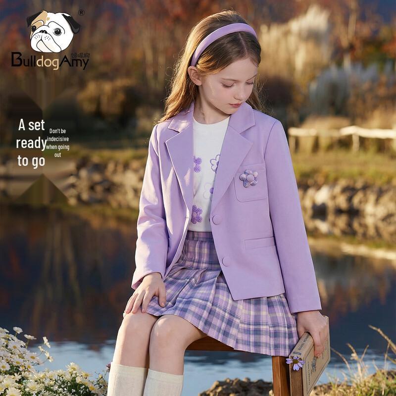 Girls  Preppy Blazer & Pleated Skirt Set 160 cm