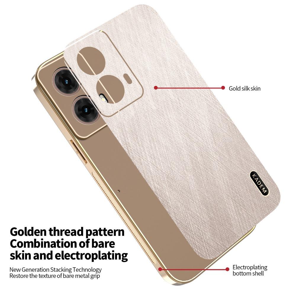 Plating Gold Silk Skin Case for Motorola Moto Edge 60 50 40 Pro Ultra Fusion Neo G Stylus 2023 G86 G45 Leather Shockproof Cover