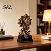 Anti-tip Decorative Piece Resin Animal Head Bust Sculpture, Sandstone Textured Statue, Minimalist European Desktop Decor Fade-Resistant Dust-resistant