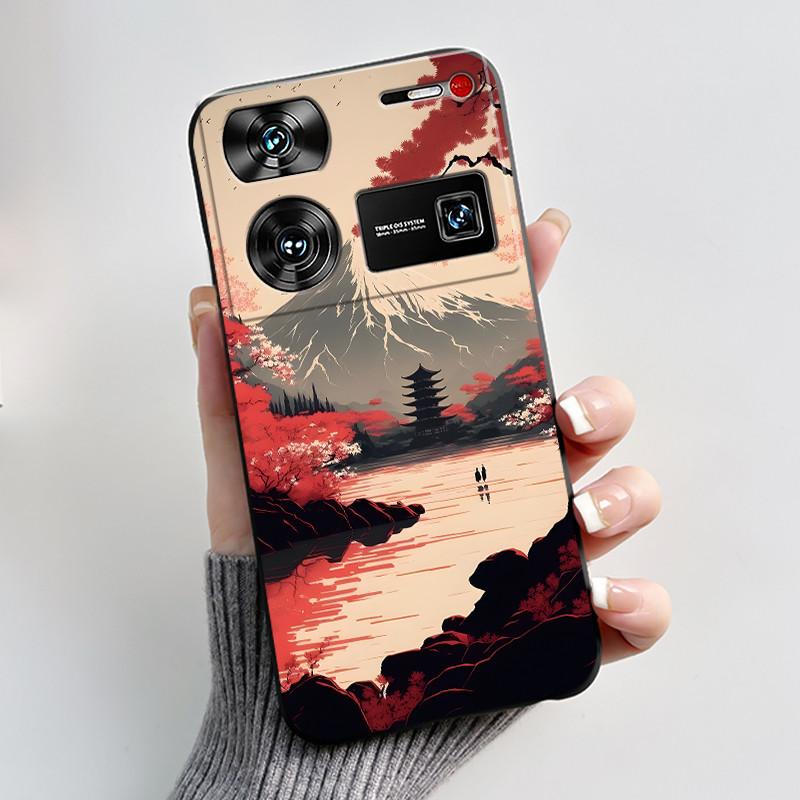Case For ZTE Nubia Z60 Z70 Z70S Z50 Ultra Cute Love Heart Rabbit Matte Black Soft Silicone Cover For Nubia Z60Ultra Fundas Shell