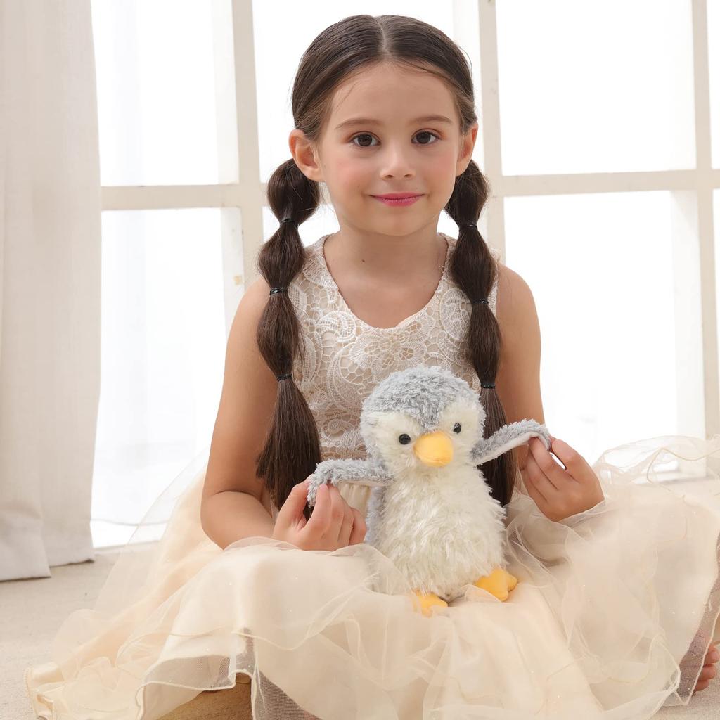 Apricot Lamb Grey Stuffed Penguin Plush Toy for Soft and Cute Fluffy Grey Penguin for Girls and 20cm Kids, Boys,