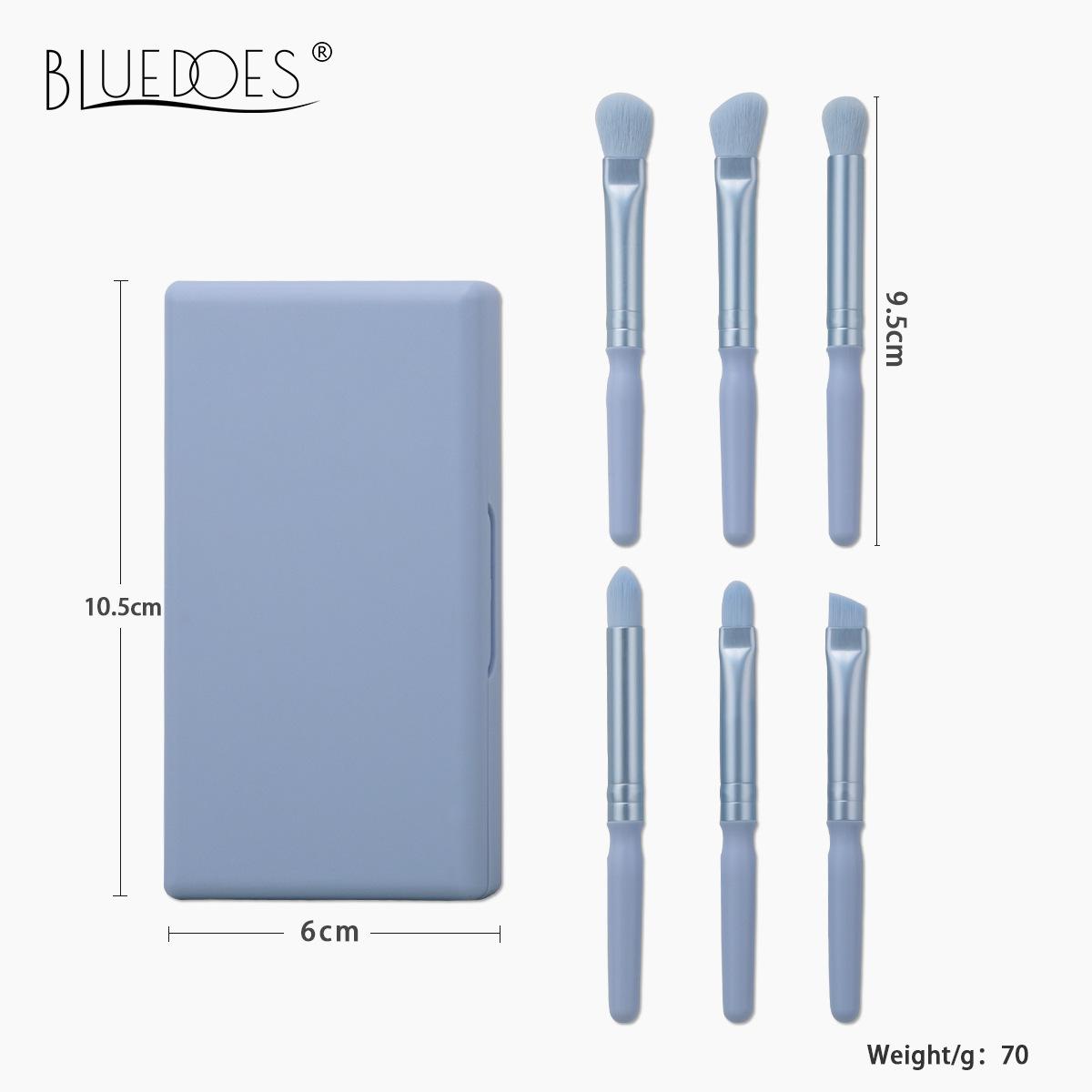 New 6-piece Mini Eye Brush Set Portable Box with Mirror Multifunctional Makeup Brush and Beauty Tool