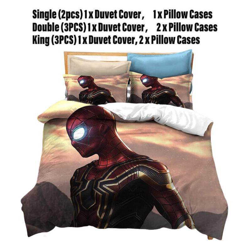 Spider-man Digitaldruck Bettwäsche-Set Superheld Fleece Dreiteiliges Set