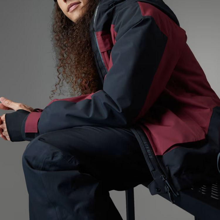 Adidas Terrex Xperior 2L Insulated Rain.Rdy Jacket Color Block Logo Long Sleeve Hooded Ski Jacket Men Jackets Shadow-Red IB4221