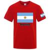 2025 Argentine Flag Print Summer Unisexs New Football Team Print Regular Short Sleeve Solid Color Casual Harajuku Tops