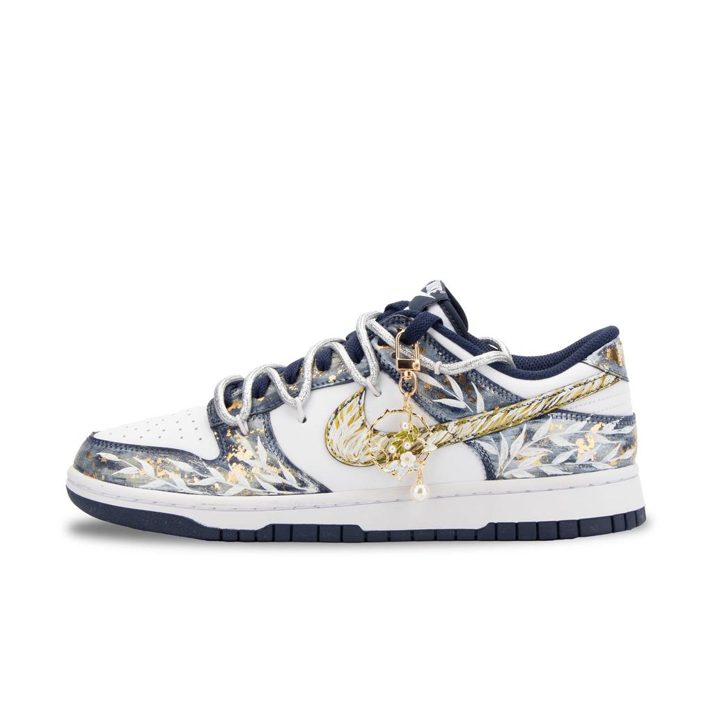 Nike Dunk Jiang Jin Yue, Venus Abrasion Resistant Low Top Skateboard Shoes Unisex White Blue Gold HF5441-107(Team445- )