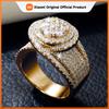 Huitan Full Bling Iced Out Cubic Zirconia Rings Women for Engagement Wedding Bands Accessory High Quality Luxury Trendy Jewelry