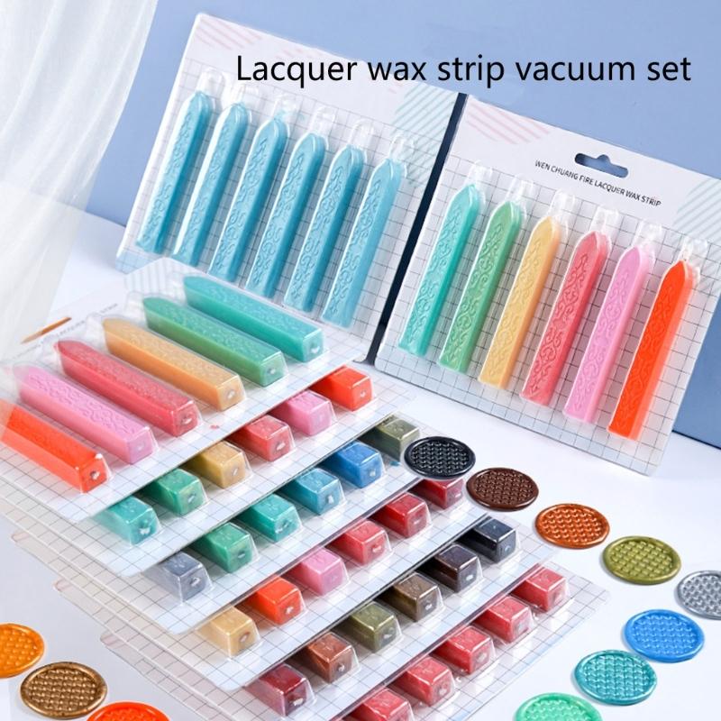 6Pcs Wax Seal Stick, Seal Wax Stick with Wick for Letter Seal Wax Stamp, Wedding Invitations, Package Decorations