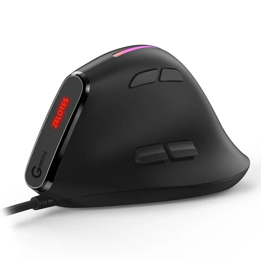 Xiaomi Gaming mouse wired T-50, gaming optical ergonomic mouse with RGB backlight, up to 12800 DPI, programmable keys, black
