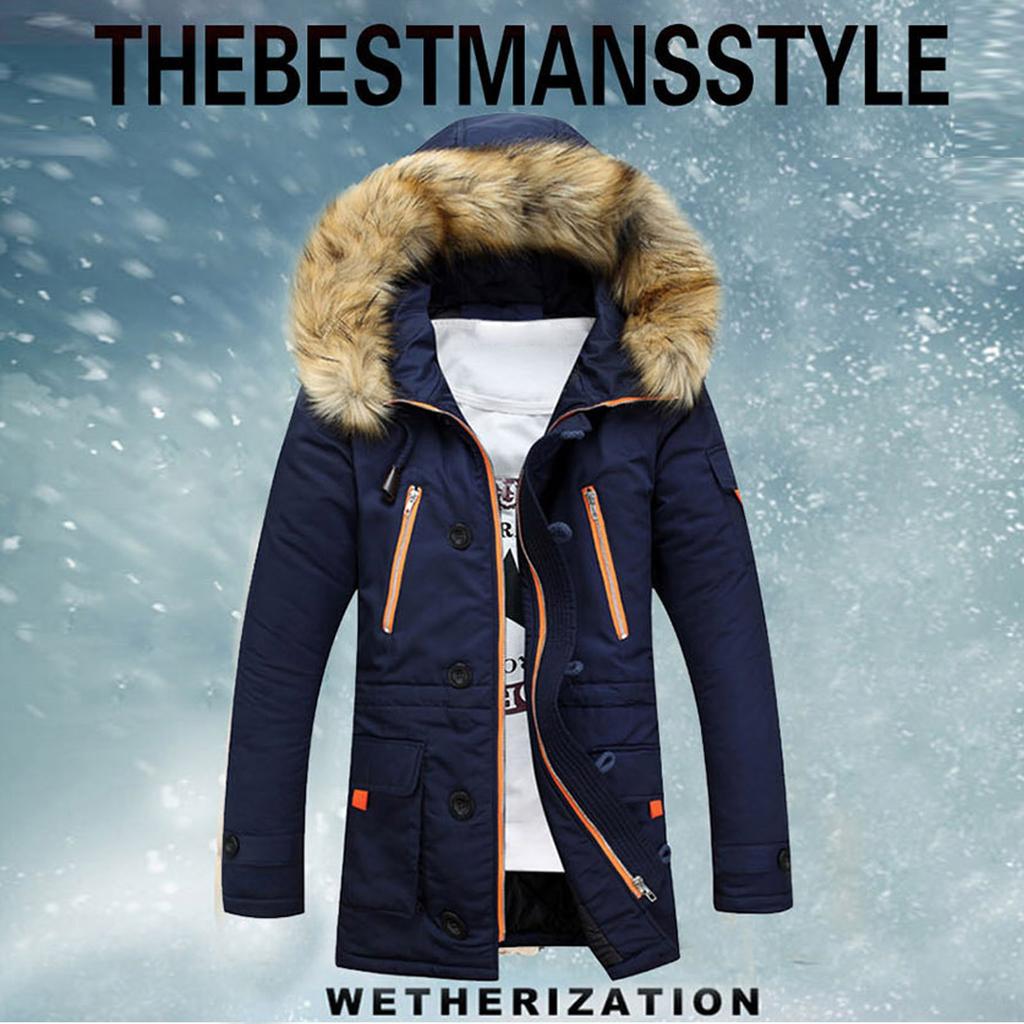 Unisex Women Men Outdoor Fieece Warm Winter Thick Long Zipper Hood Coat Jacket