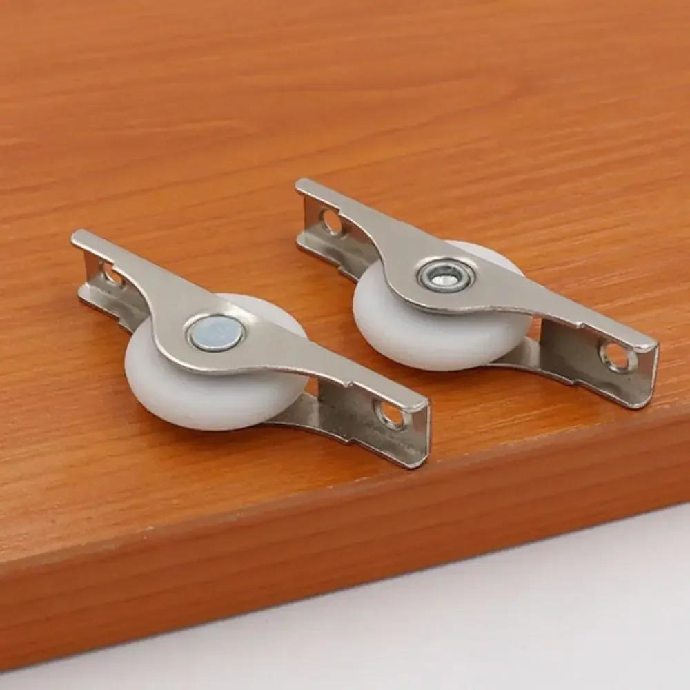 Durable Nylon Barn Door Rollers Silver Iron Sliding Door Track Wheel Black Slotted Door Wheel Worker