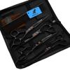 7.0" Black Grooming Scissors Set: 4-Piece Straight Shears with Comb