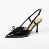 High heels women's stiletto sandals widened summer sexy pointed head bag head sandals women's bow gentle temperament