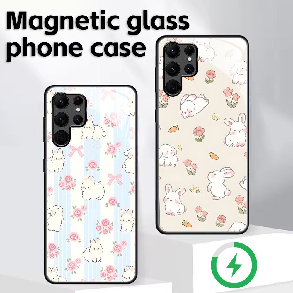 Easter Phone Case For Samsung S26 S25 S24 S23 S22 S21 Plus Ultra Note20 Glass Magnetic Case