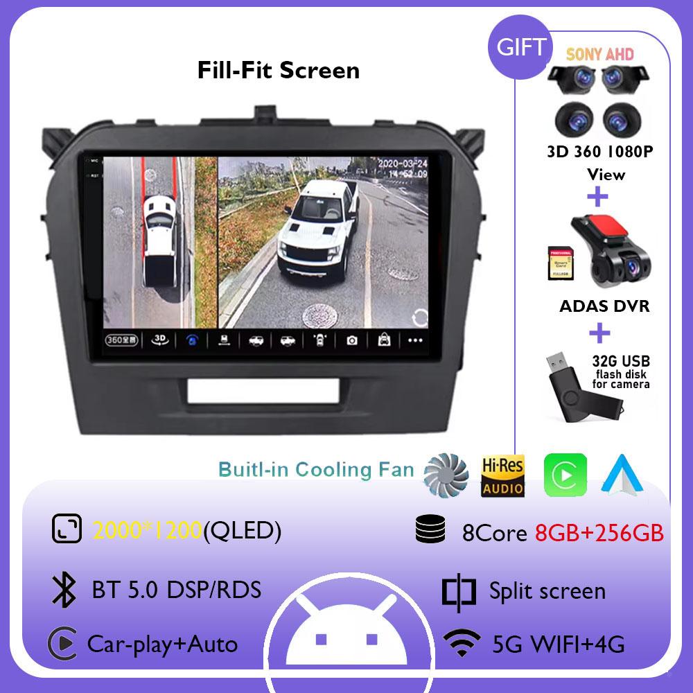 Android 14 For Suzuki Vitara 2017 - 2020 Multimedia Navigation DVD NO 2DIN GPS HDR QLED Player Car Stereo Carplay Radio Screen
