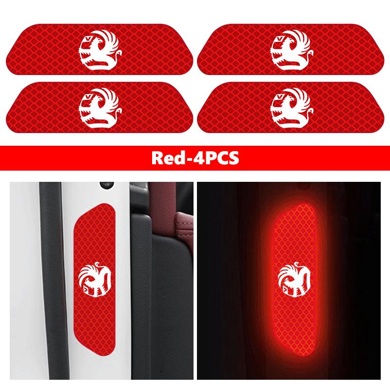 

4pcs Reflective Car Door Sticker Safety Open Warning Tape Decal For Vauxhall Vivaro Zafira Combo Movano VXR8 Insignia Mokka GSe