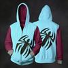 Unisex Casual Loose Fit Long Sleeve Hooded Jacket with Printed Pocket