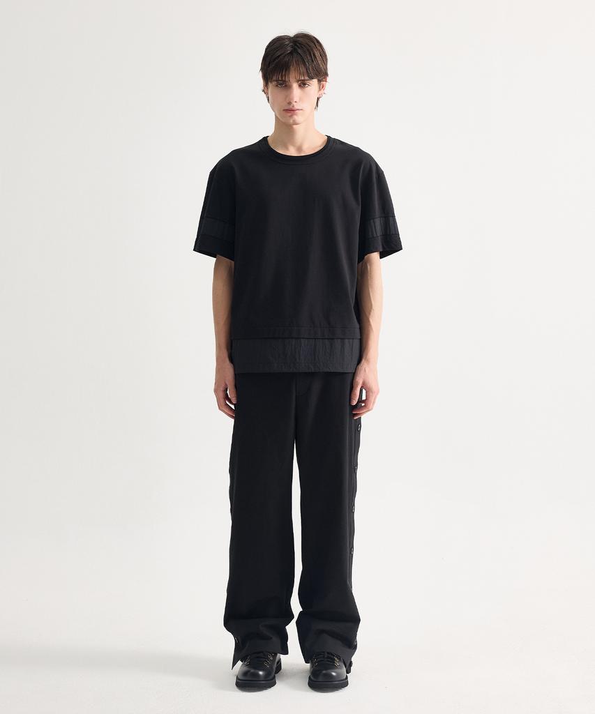 Eichijig Side Placket Cuff Wide Trousers - Black