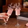 Faux Wine Glass Wine Glass Champagne Flutes with 3d Pink Butterfly Decoration Faux Wedding Party Glasses Disposable Vintage