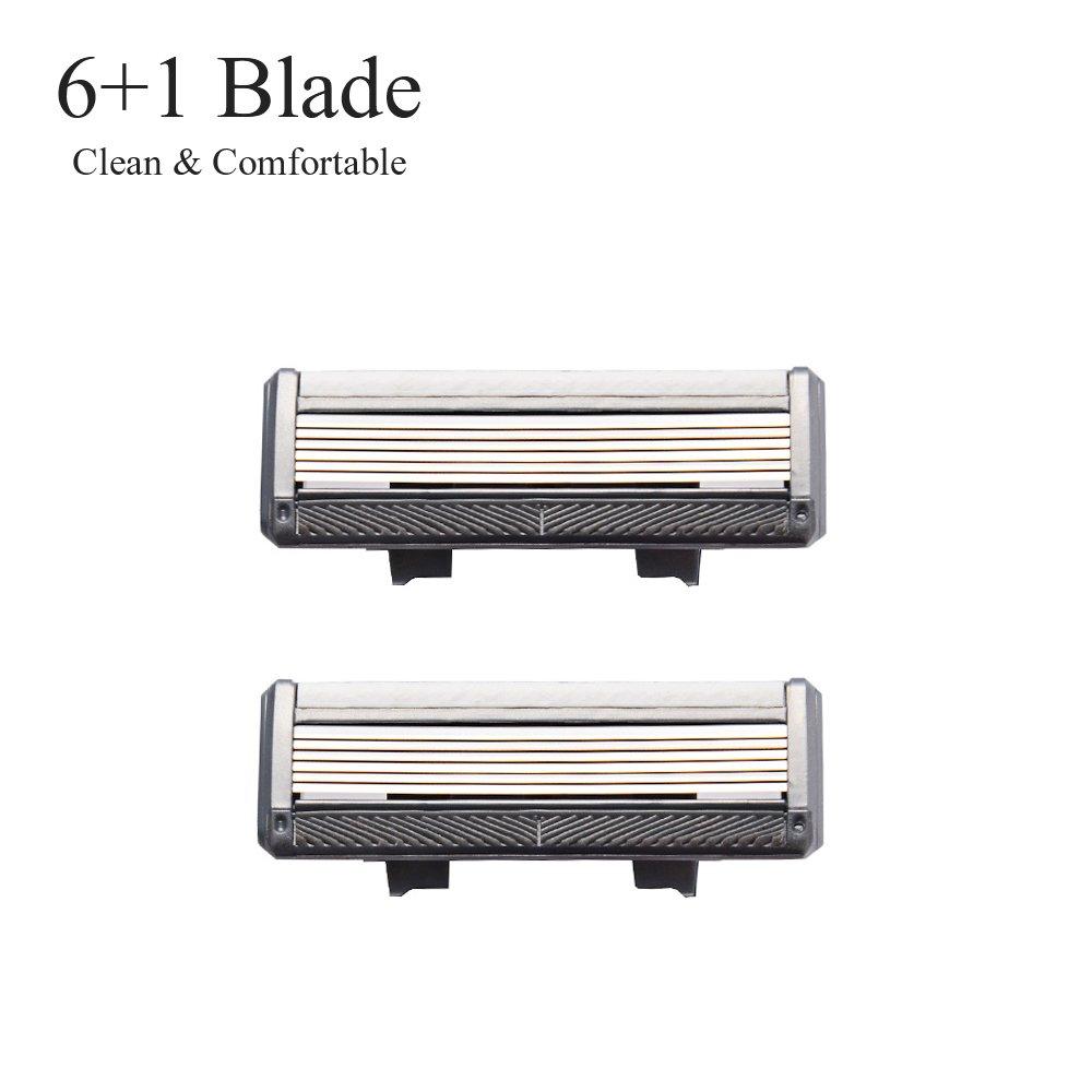 Close for Wet Replacement Blades Men's T-shaped Shaver, German-made, 6-blade, Shave, Washable/Suitable Shaving, (4-piece set)