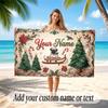 Christmas Winter Theme Soft Beach Towel Personalized Custom Name Text Towel Portable for Beach Pool Travel