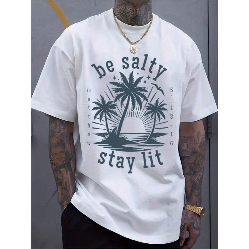 European Size Men'S Trendy Crew Neck T-shirt | Versatile Short-Sleeved, Suitable for Travel/Summer/Beach, Fitness/Running/Training, Export Style
