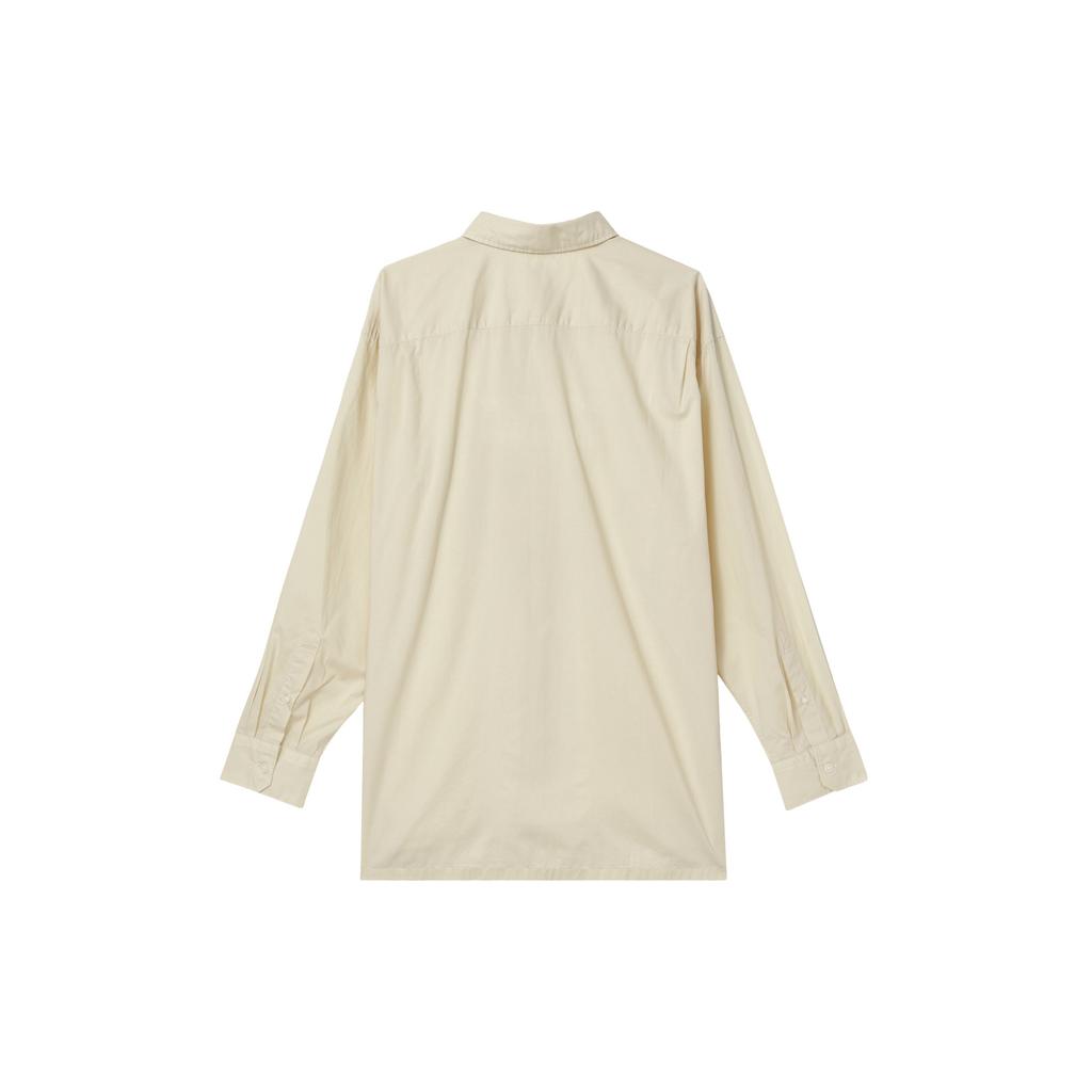 Uniqlo U Series Solid Color Single-Breasted Loose Long Sleeve Shirt Men Shirts Cream 455962-40