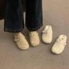Fashion Luxury Lambwool Moccasins Femme Winter Cotton Shoes Women Warm Plush Loafers Comfy Curly Sheep Fur Flats Slippers Mules Shoes