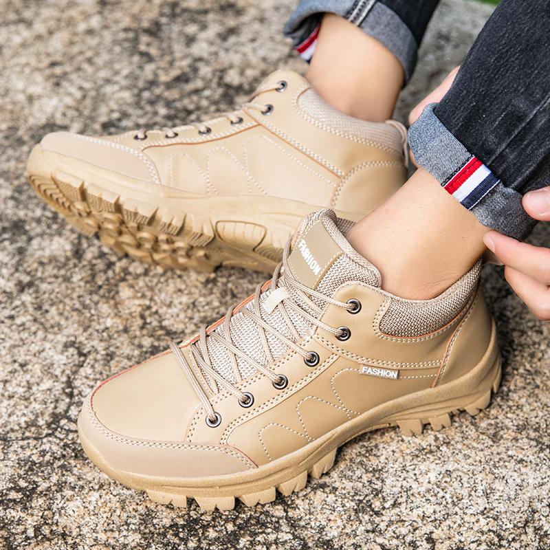 Luxury Brand Hiking Shoes Men's Vintage Style Travel Flats Non-slip Outdoor Walking Sneakers Male Comfortable Trekking Footwear